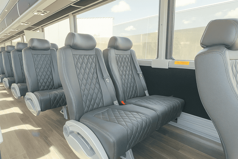 interior of Coach Bus Indio charter bus