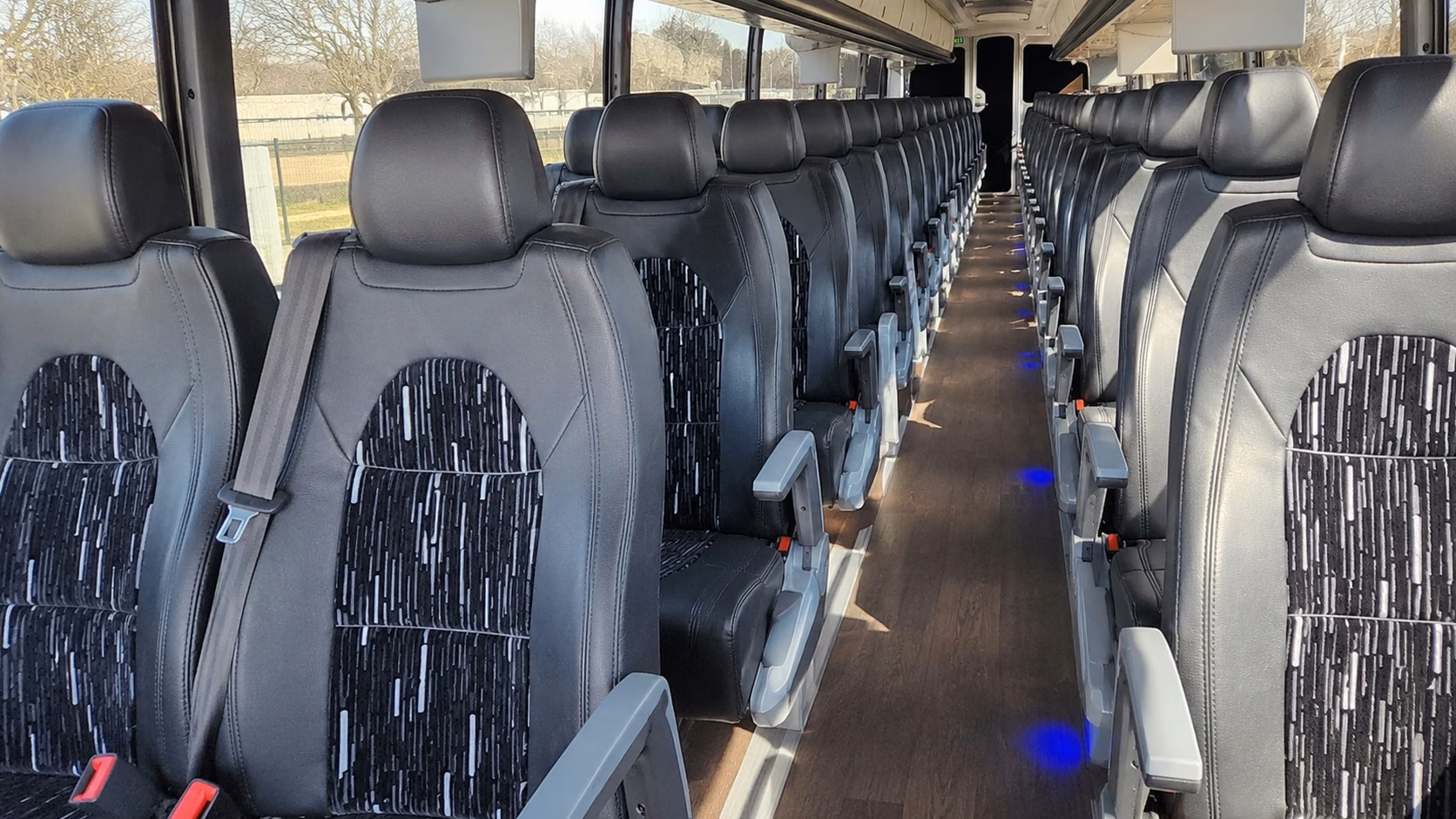 56 passenger charter bus interior